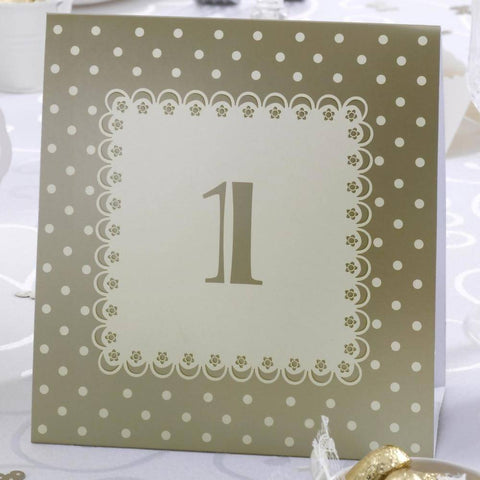 Champagne and Gold Chic Boutique Table Number Tent Cards