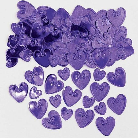 Purple Love Hearts Table Confetti