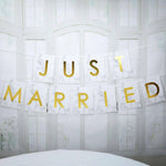 Scripted Marble Just Married Bunting Large