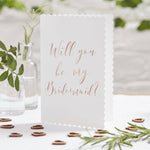 Rose Gold Will you be my Bridesmaid Cards