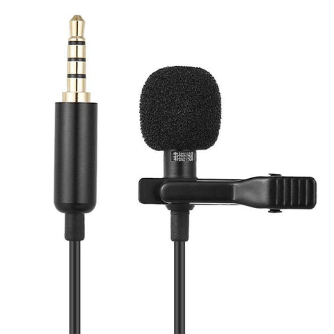 1.5m Lavalier Wired Recording Microphone Mobile Phone Karaoke Mic (Black)