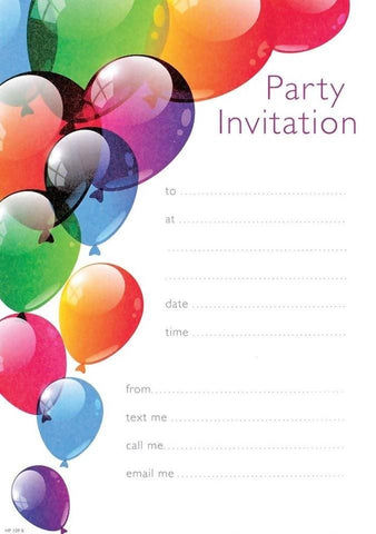 Balloon Invitations-20pk