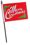 Small Merry Christmas Polyester Hand Waving Flag