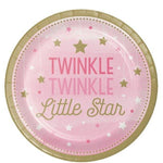 Pink 1st Birthday Twinkle Twinkle Plates