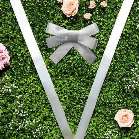 Silver Wedding Car Ribbon & Bows Kit-9m