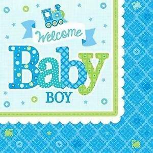 Welcome Baby Boy Blue Paper Napkins