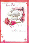 For The One I Love Teddy Valentines Day Card