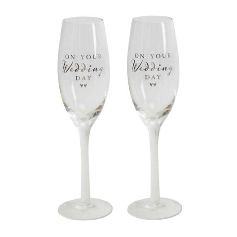 On Your Wedding Day Champagne Flutes