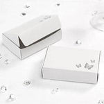 White Cake Box with Silver Butterfly's 10 Pack