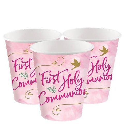 1st Communion Pink Paper Cups-250ml