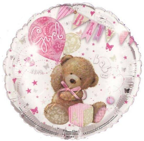 Baby Girl Teddy Foil Balloon