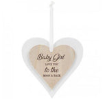 Double Heart Plaque-Baby Girl-12cm