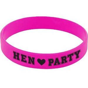Hen Party' Pink Rubber Bracelets