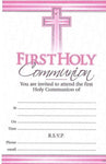 Pink First Holy Communion Invites