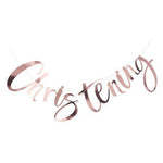 Rose Gold Twinkle Twinkle Christening Banner