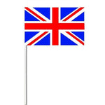 White Plastic Stick Union Jack Paper Hand Waving Flags