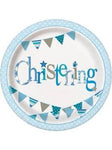 Blue Christening 9" Paper Plates