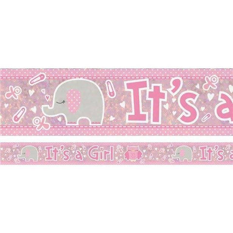 It's a Girl Holographic Foil Banner-2.7m