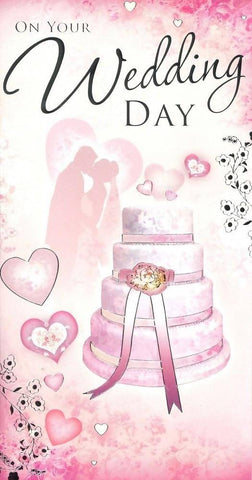 Pink On your Wedding Day Card