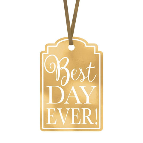 Gold Best Day Ever Tags - Pack of 25