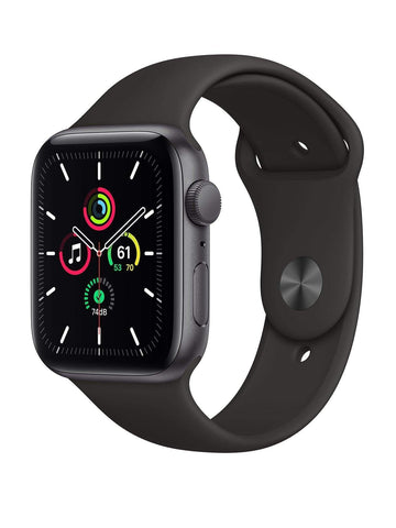 Apple Watch SE (GPS), 44mm Space Grey Aluminium Case with Black Sport Band