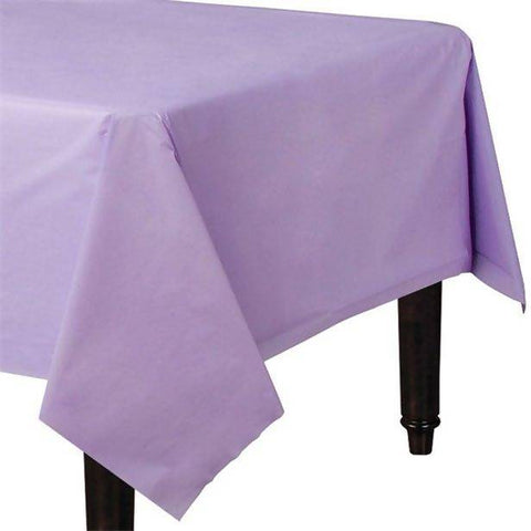 Lilac Tablecover Plain Plastic 1.4m by 2.8m