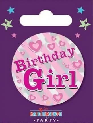 Pink Birthday Girl Badge