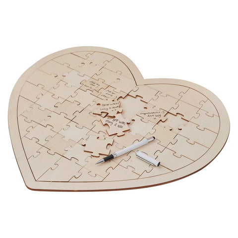 Wooden Heart Jigsaw Guest Book Alternative - Last One