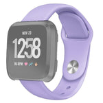 Fitbit Versa 2 - Fitbit Versa - Fitbit Versa Lite Solid Colour Silicone Replacement Strap Watchband Size:L (Pink-Purple)