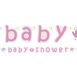 Umberellaphants Pink Baby Shower Jointed Banner