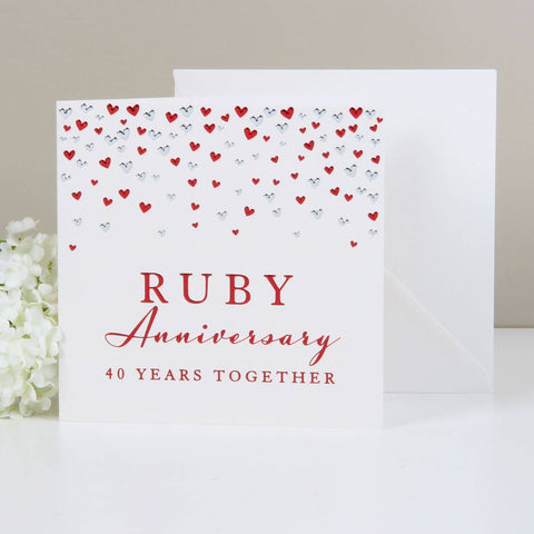 Amore Deluxe Card - Anniversary - Ruby