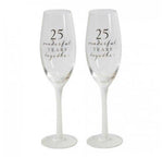 Amore Champagne Flutes-25th Anniversary-Set of 2