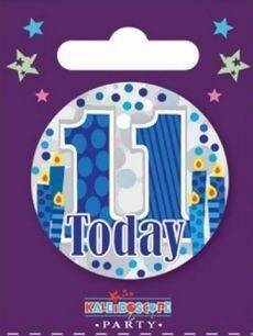 11 Today Blue Birthday Badge