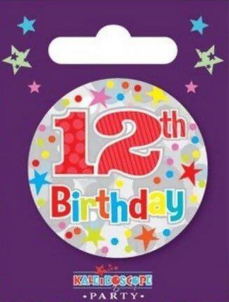 Age 12-Red Birthday Badge