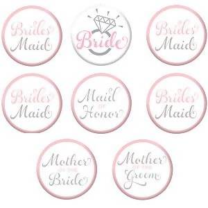 White and Pink Bridal Party Hen Night Badges