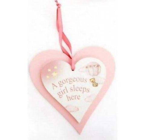 Baby Heart Double Plaque-Pink