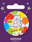 I'm 4 Years Old Birthday Badge