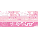 Pink First Holy Communion Paper Banners-3pk