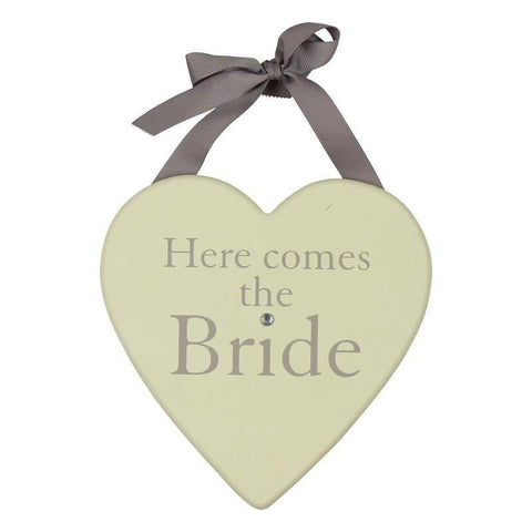 Amore Wedding Heart Plaque-Here Comes the Bride