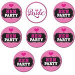 Pink Bride & Hen Party Badges