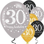 Happy 30th Birthday Gold Mix Sparkling Celebration Balloons