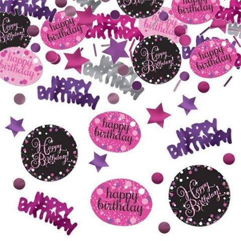 Happy Birthday Pink Sparkling Celebration Confetti