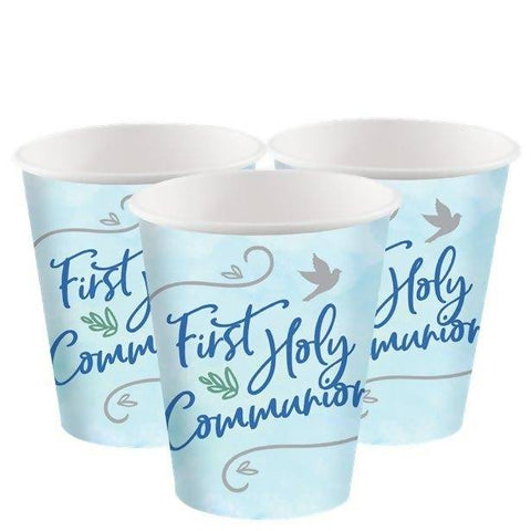 1st Communion Blue Paper Cups-250ml