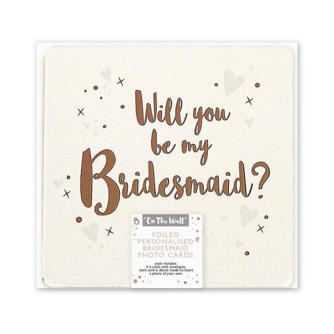 Rose Gold Will you be my Bridesmaid Photo Cards