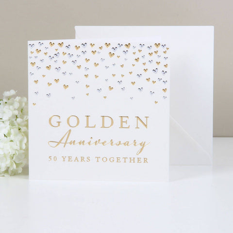 Amore Deluxe Card - Anniversary - Golden