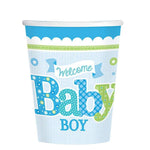 Welcome Baby Boy Blue Paper Cups