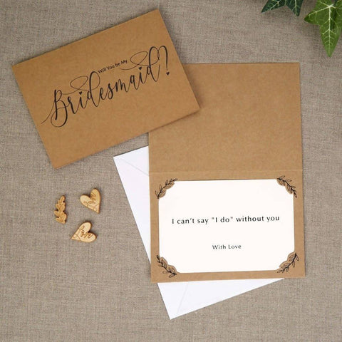 Kraft Will you be my Bridesmaid Cards-3 Pack