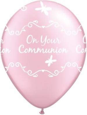 Pearl Pink Communion 11" Latex Balloons 6pk