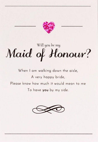 Will You Be My Maid of Honour Card-Pink Heart